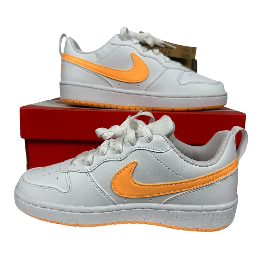 Nike Court Borough Low Recraft Gs White Peach Cream DV5456-119 Size 5Y